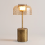 Modern Iron & Crackle Glass Desk Lamp in Brushed Brass