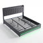MMK Modern Velvet Bed Frame with LED & Storage