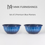MMK Furnishings Elegant Blue Ribbed Plastic Planter (100% PP Plastic)