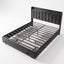 MMK FURNISHINGS Modern Upholstered Platform Bed Frame with 4 Storage Drawers, Geometric Tufted Velvet Headboard & Steel Slat Support, No Box Spring Needed