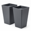 Modern Tall Square Plastic Planter - Premium Lightweight Indoor/Outdoor Flower Pot