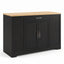 MMK FURNISHINGS Modern Kitchen Island & Dining Room Sideboard with Natural Wood Top