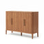 Mid-Century Modern Fluted Solid Red Oak Sideboard & Buffet Cabinet - 76"
