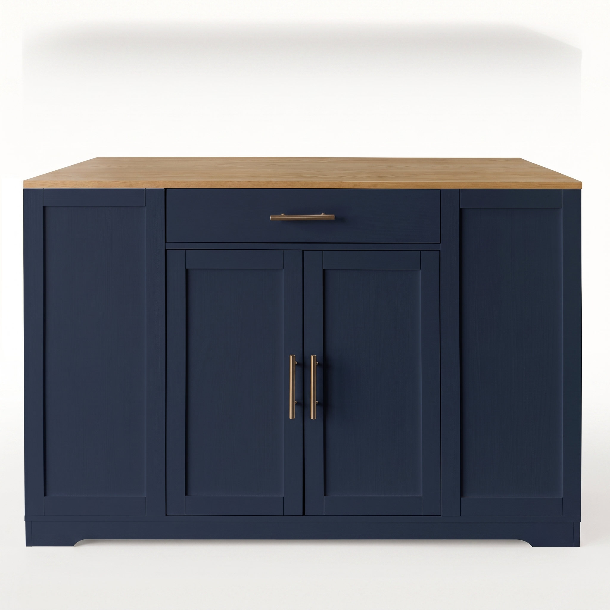 Premium Compact Modern Navy Blue Storage Cabinet & Kitchen Buffet with Gold Hardware Main image