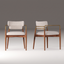 Premium Mid-Century Modern Dining Chair with Solid Ash Wood & Brass-Tone Metal