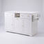 Premium Modern White Storage Cabinet & Kitchen Buffet Sideboard with Gold Hardware