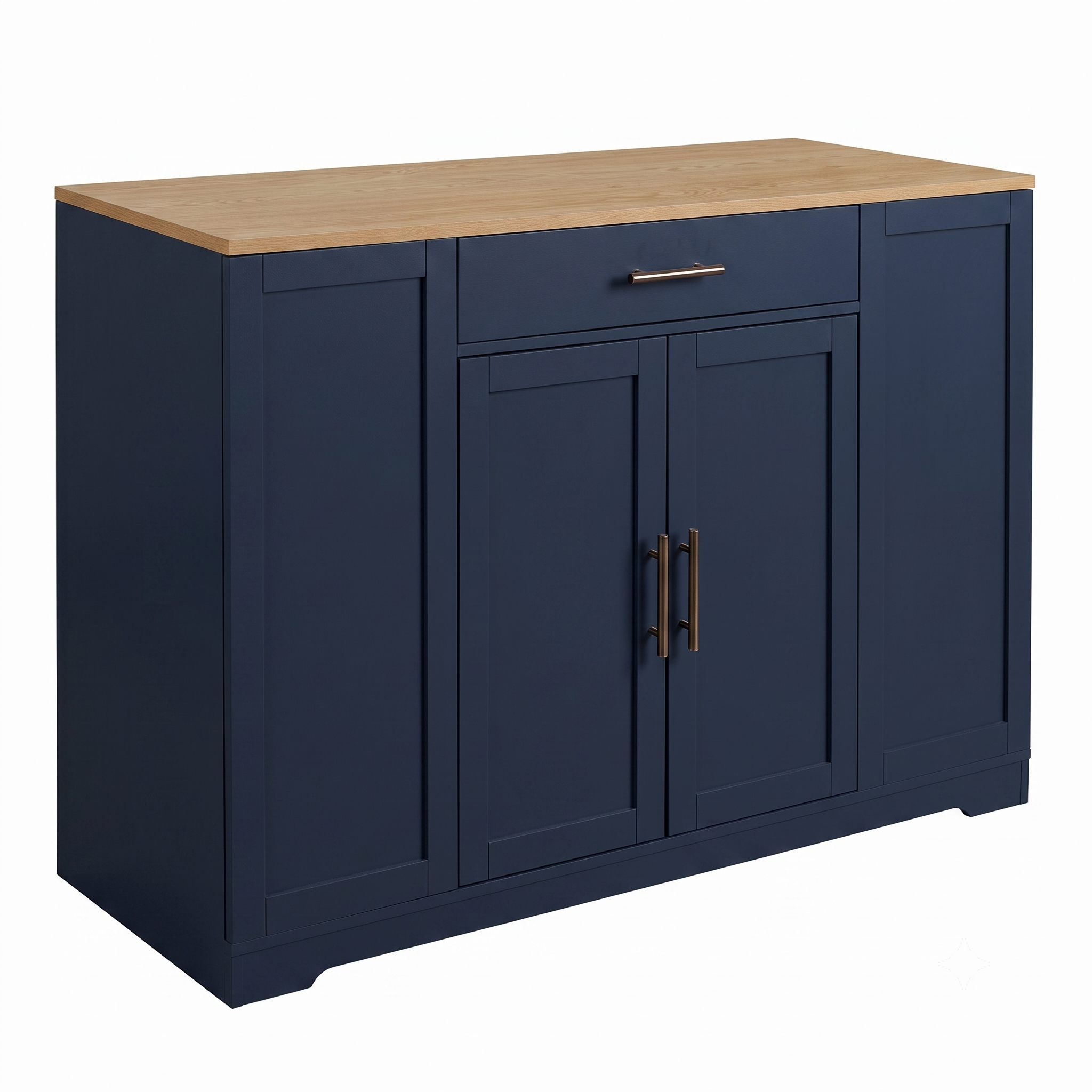 Premium Modern Navy Blue Storage Cabinet & Kitchen Sideboard with Gold Hardware Main image