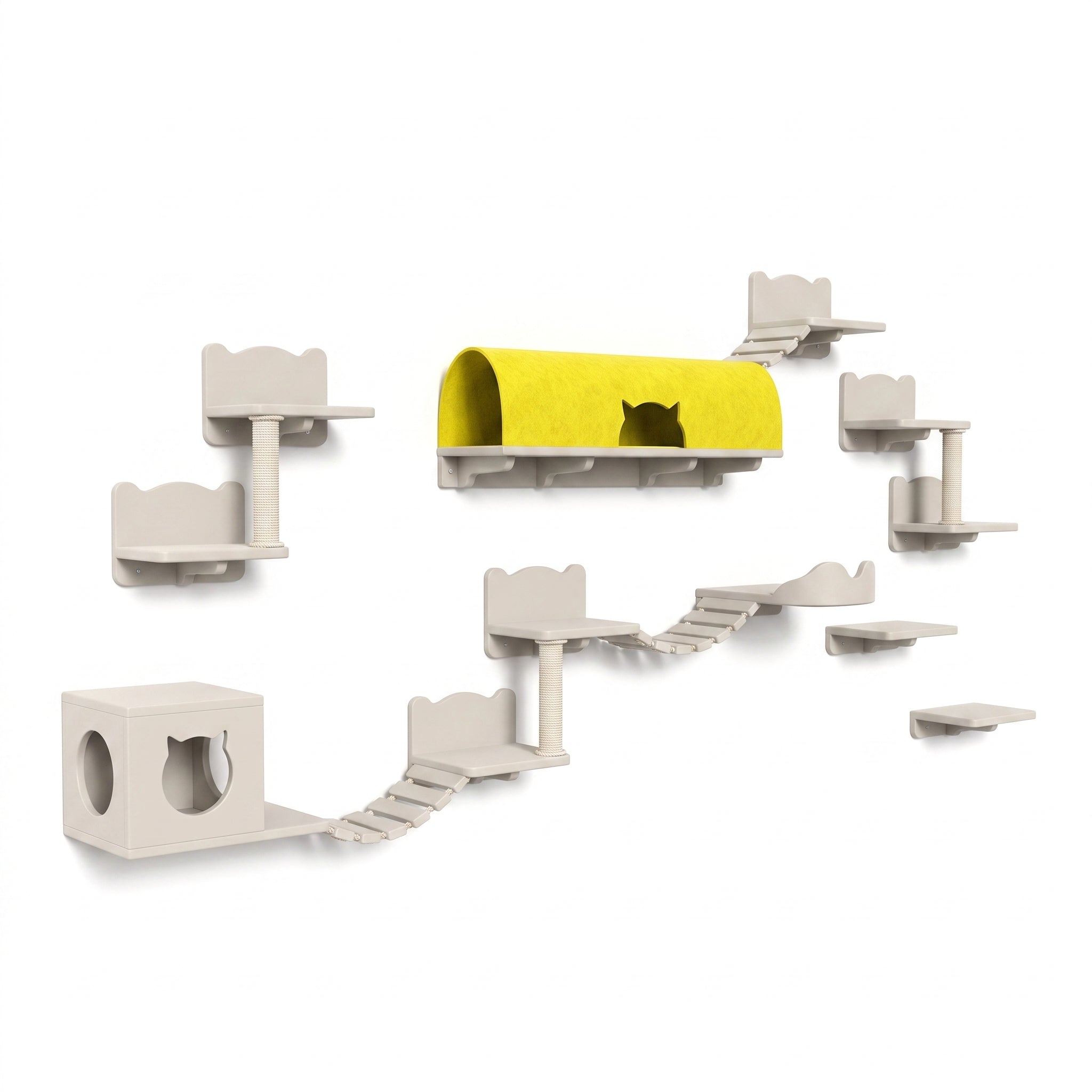Premium Wall-Mounted Cat Climbing Frame & Playscape Set Main image