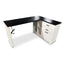 Premium 61" Two-Tone L-Shaped Home Office Desk with Storage & Ergonomic Lift Mechanism