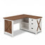 Premium 55" Two-Tone Farmhouse L-Shaped Home Office Desk with Lift Mechanism & Storage