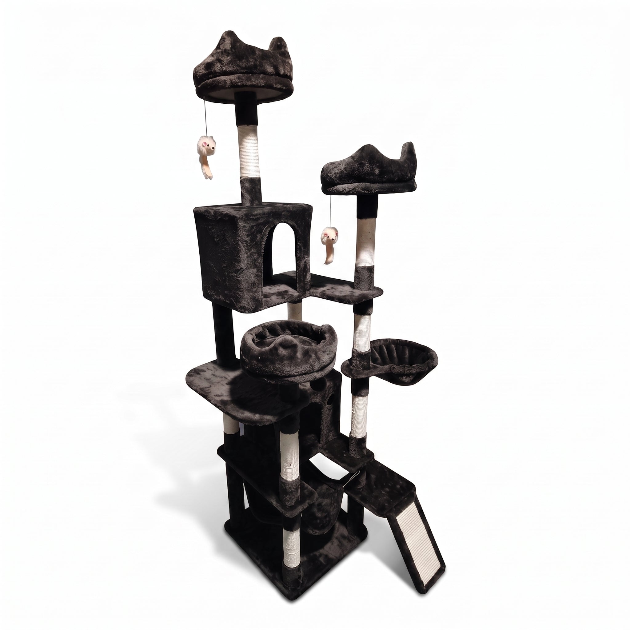 Premium Multi-Level Brown Plush Cat Tree with Sisal Scratching Posts & Condos Secondary image
