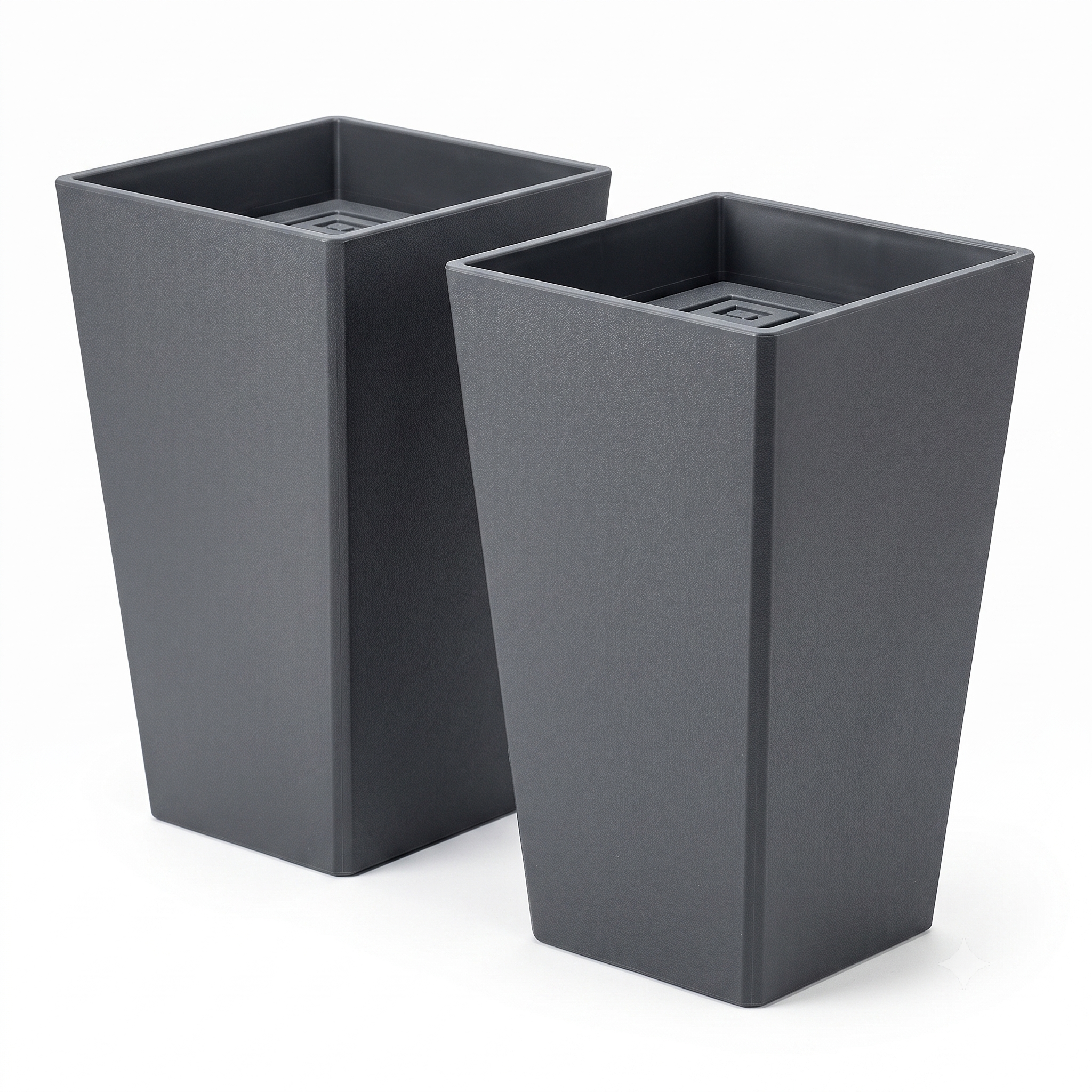 Modern Tall Square Plastic Planter - Premium Lightweight Indoor/Outdoor Flower Pot Main image