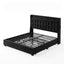 Modern Black Velvet Upholstered Platform Bed Frame with Tufted Headboard & Storage Drawers