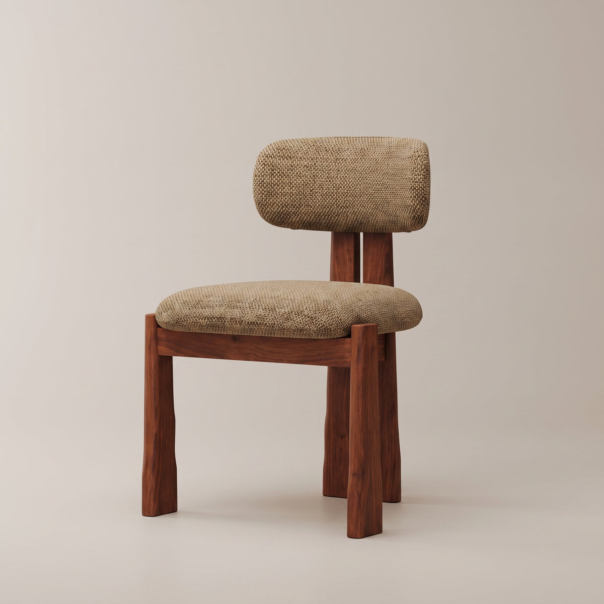 Mid-Century Modern Solid Ash Wood Upholstered Dining Chair