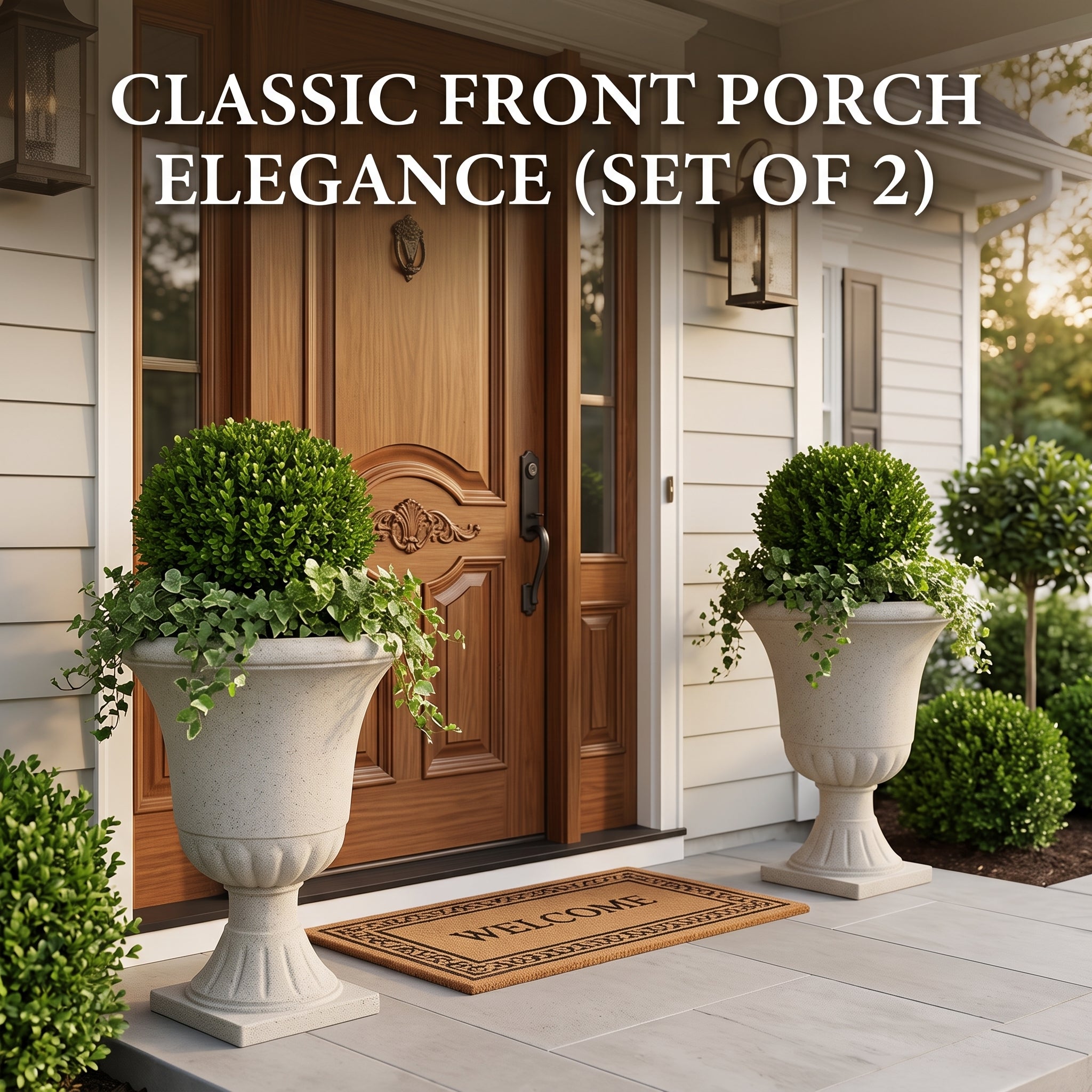Classic Elegance Urn Planter (Stone-Look Finish)