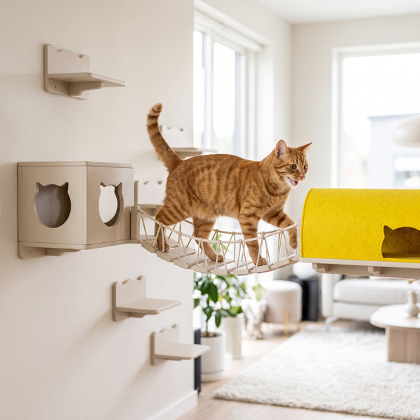 Premium Wall-Mounted Cat Climbing Frame & Playscape Set