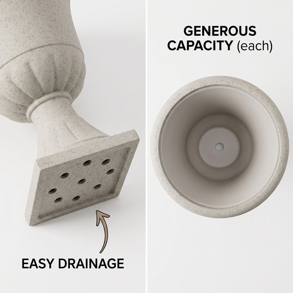 Classic Elegance Urn Planter (Stone-Look Finish)