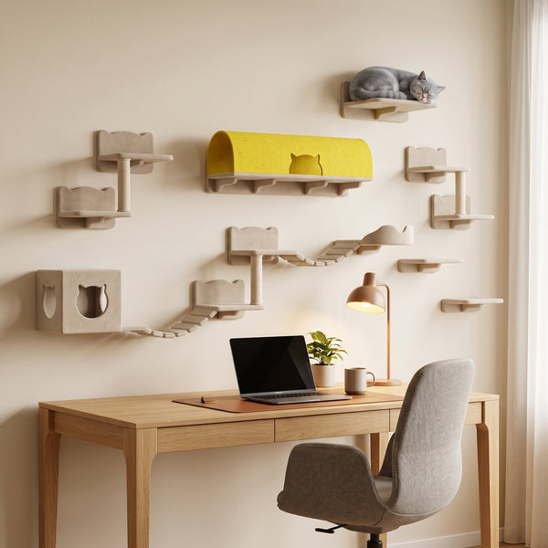 Premium Wall-Mounted Cat Climbing Frame & Playscape Set