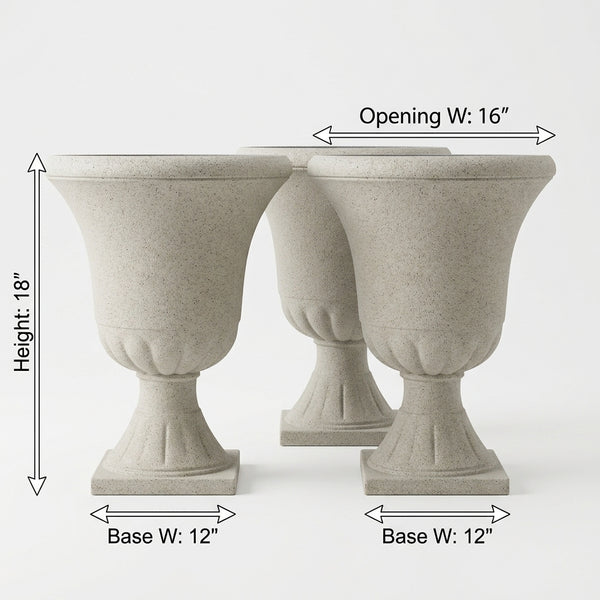 Classic Elegance Urn Planter (Stone-Look Finish)