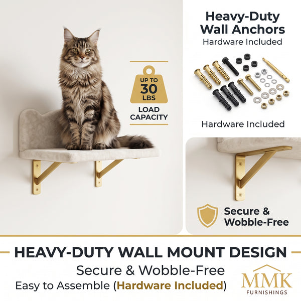 Premium Wall-Mounted Cat Climbing Frame & Crescent Lounger Set