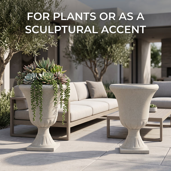 Classic Elegance Urn Planter (Stone-Look Finish)
